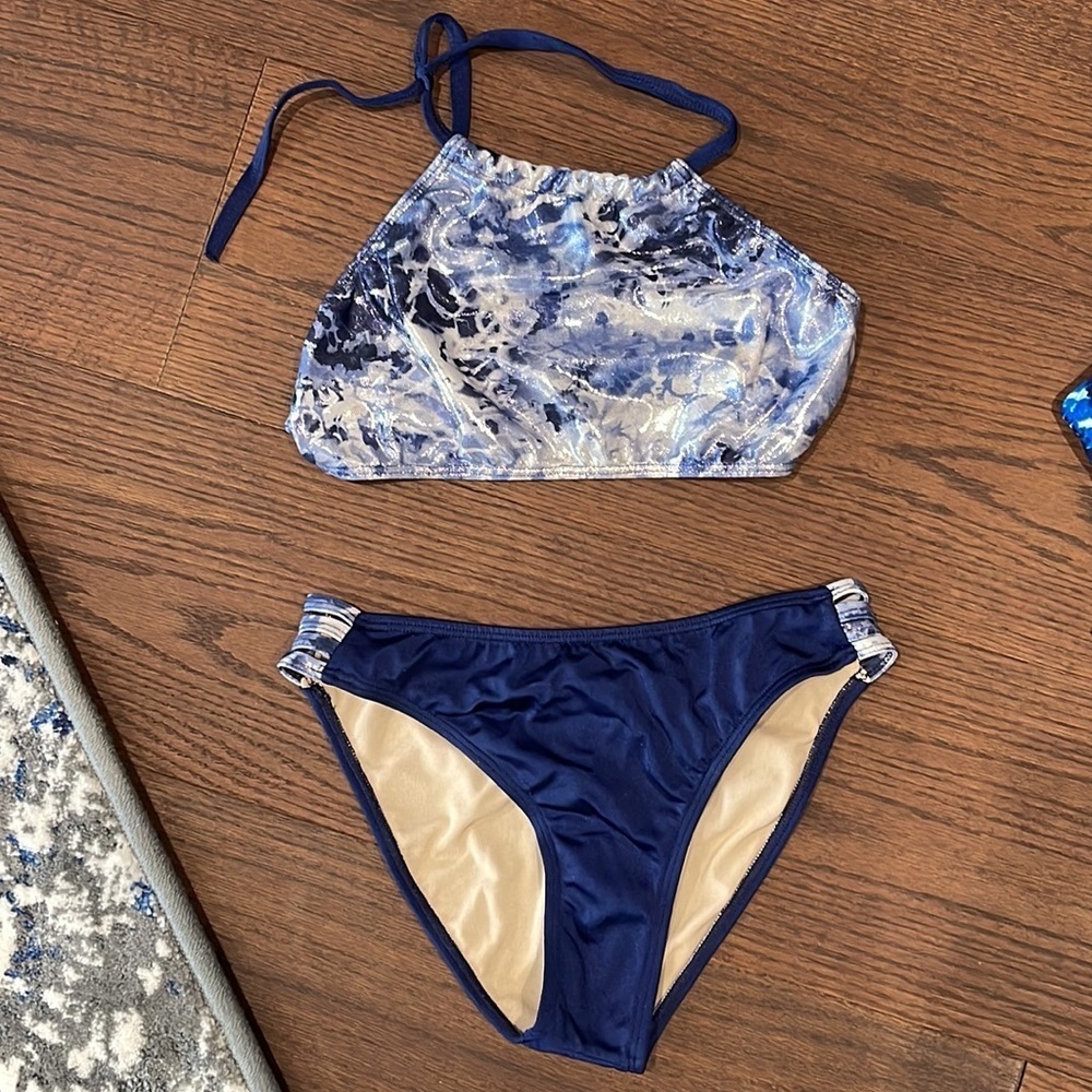 Random Hearts Girls Bikini Size 14